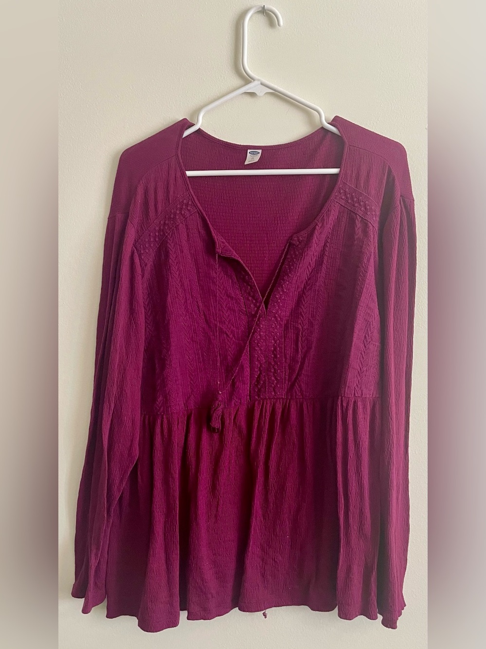 🍇 Old Navy Berry Long-Sleeve Peasant Tunic 🍇